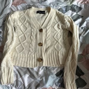 Kendall + Kylie Knitted White Sweater